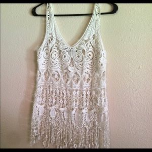 Dulcie Boho Crocheted lace cropped top coverup